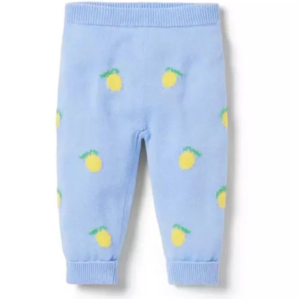 Janie and Jack 100047814 French Blue Baby Lemon Sweater Pant siz 0-3 m
